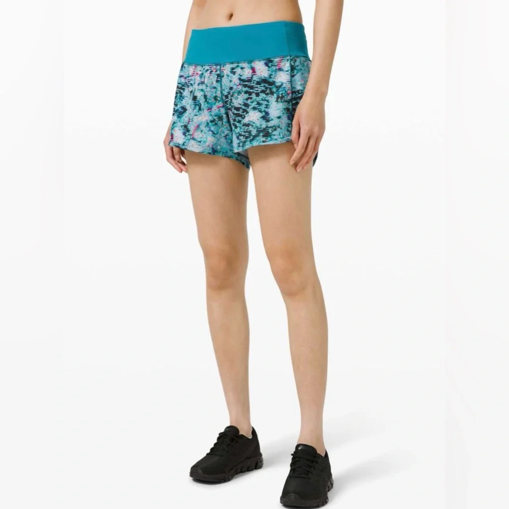 Lululemon Speed Up Short Long *4" Updated Fit in Multi/Hawaiian Blue sz 10 Tall - Picture 11 of 12